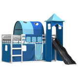 Bunk Bed Without Mattress With Slide And Curtains Blue