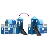Bunk Bed Without Mattress With Slide And Curtains Blue