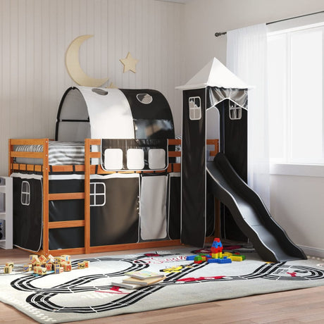 Bunk Bed Without Mattress With Slide And Curtains Blue