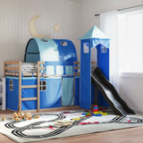 Bunk Bed Without Mattress With Slide And Curtains Blue