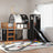 Bunk Bed Without Mattress With Slide And Curtains Blue