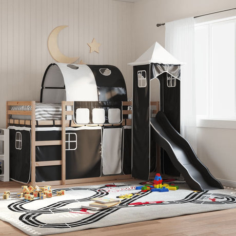 Bunk Bed Without Mattress With Slide And Curtains Blue