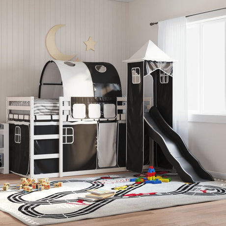 Bunk Bed Without Mattress With Slide And Curtains Blue