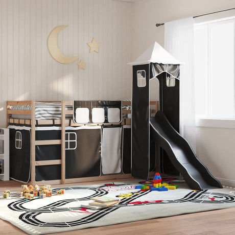 Bunk Bed Without Mattress With Slide And Curtains Blue