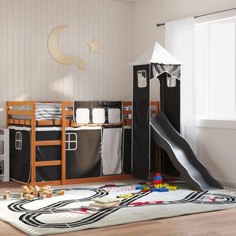 Bunk Bed Without Mattress With Slide And Curtains Blue