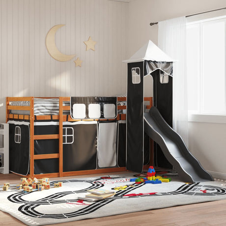 Bunk Bed Without Mattress With Slide And Curtains Blue