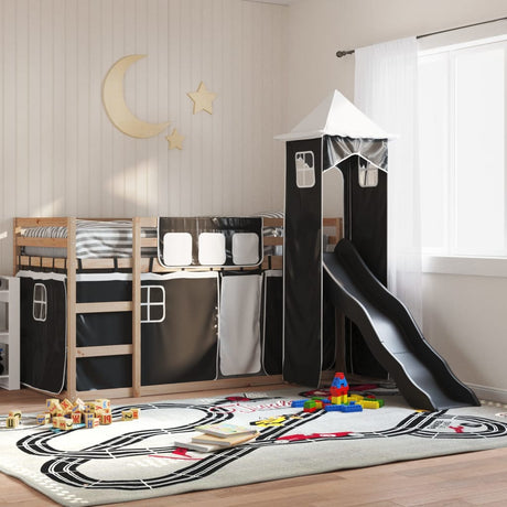 Bunk Bed Without Mattress With Slide And Curtains Blue