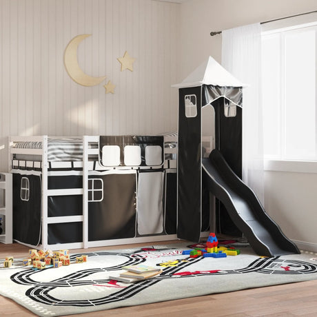 Bunk Bed Without Mattress With Slide And Curtains Blue