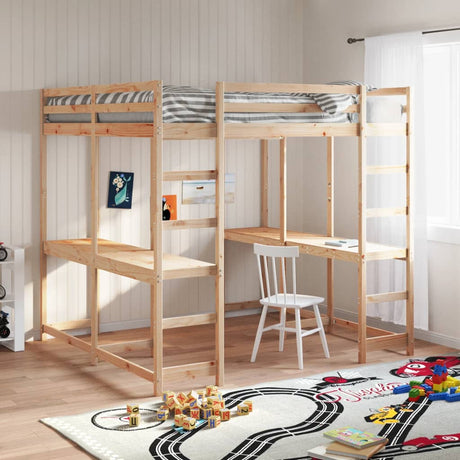 Loft Bed With Desk And Ladder Super King Solid Wood Pine