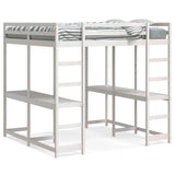 Loft Bed with Desk and Ladder White 160x200 cm Solid Wood Pine