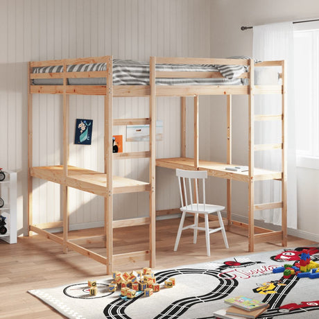 Loft Bed With Desk And Ladder Super King Solid Wood Pine