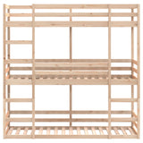 Triple Bunk Bed Without Mattress Solid Wood Pine