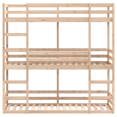 Triple Bunk Bed Without Mattress Solid Wood Pine