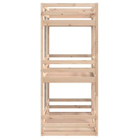 Triple Bunk Bed Without Mattress Solid Wood Pine