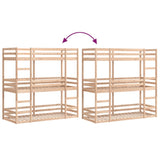 Triple Bunk Bed Without Mattress Solid Wood Pine