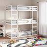 Triple Bunk Bed Without Mattress Solid Wood Pine