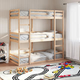 Triple Bunk Bed Without Mattress Solid Wood Pine