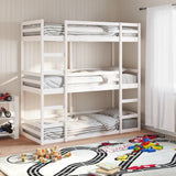Triple Bunk Bed Without Mattress Solid Wood Pine
