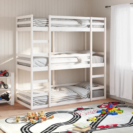 Triple Bunk Bed Without Mattress Solid Wood Pine