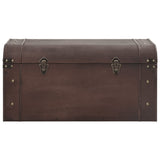 Treasure Chest With Latches Dark Brown Plywood