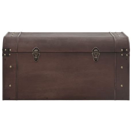 Treasure Chest With Latches Dark Brown Plywood