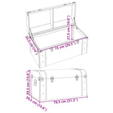 Treasure Chest With Latches Dark Brown Plywood