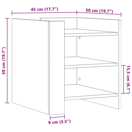 Bedside Cabinet 45X50X50 Cm Engineered Wood