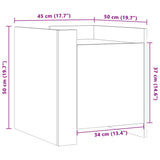 Bedside Cabinet 45X50X50 Cm Engineered Wood