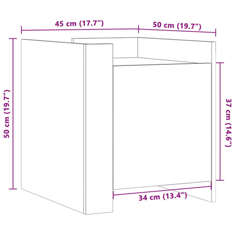 Bedside Cabinet 45X50X50 Cm Engineered Wood