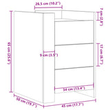 Bedside Cabinet 45X50X65 Cm Engineered Wood