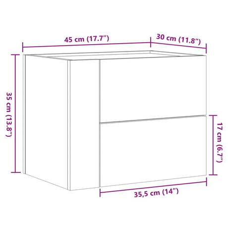 Wall-Mounted Bedside Cabinets 2 Pcs 45X30X35 Cm