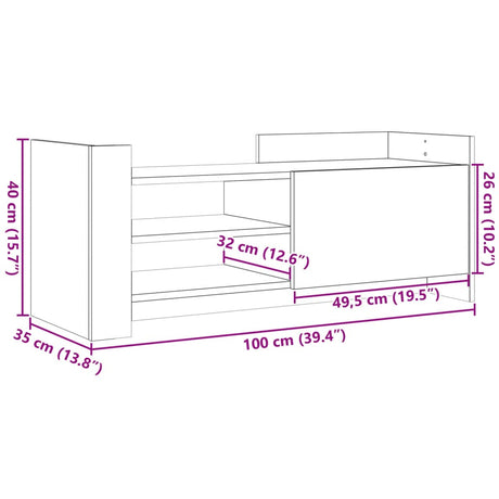 Tv Cabinet 100X35X40 Cm Engineered Wood