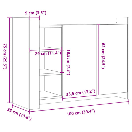 Sideboard 100X35X75 Cm Engineered Wood