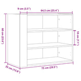 Wall Cabinet 75X35X60 Cm Engineered Wood