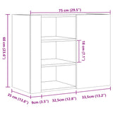 Wall Cabinet 75X35X60 Cm Engineered Wood