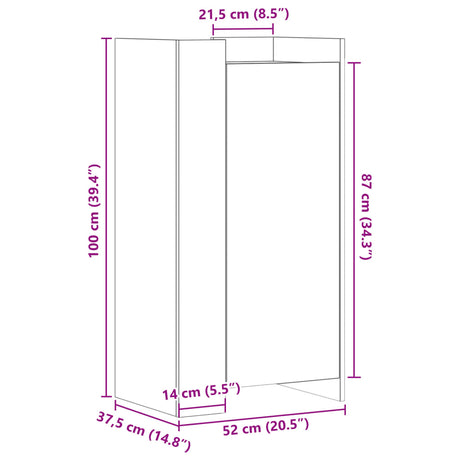 Shoe Cabinet 52X37.5X100 Cm Engineered Wood