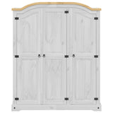 Wardrobe Corona White 151.5x52x186 cm Solid Wood Pine
