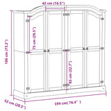 Wardrobe Corona 194x52x186 cm Solid Wood Pine