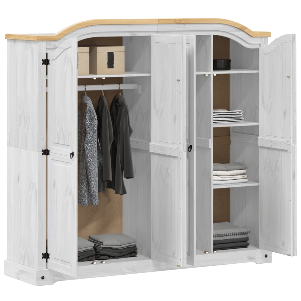 Wardrobe Corona 194X52X186 Cm Solid Wood Pine