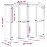 Wardrobe Corona 194X52X186 Cm Solid Wood Pine