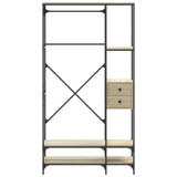Clothes Rack With Shelves Engineered Wood