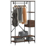Clothes Rack With Shelves Engineered Wood