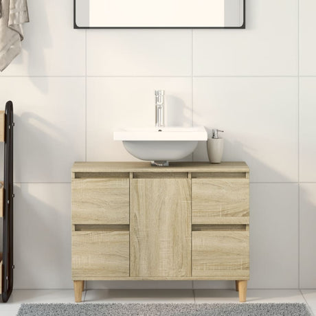 Sink Cabinet 80X33X60 Cm Engineered Wood