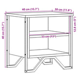Bedside Cabinet 40X30X40 Cm Engineered Wood