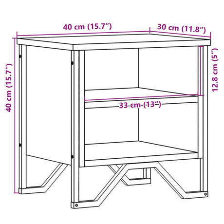 Bedside Cabinet 40X30X40 Cm Engineered Wood