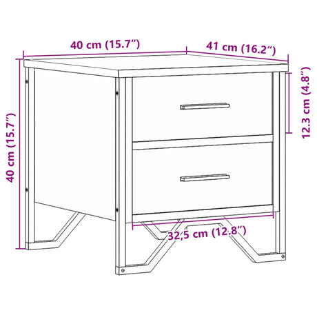 Bedside Cabinet 40X41X40 Cm Engineered Wood