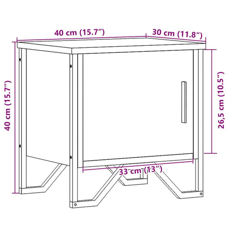 Bedside Cabinet 40X30X40 Cm Engineered Wood