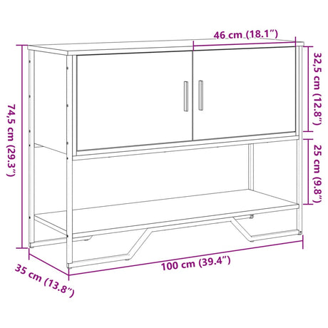 Console Table 100X35X74.5 Cm Engineered Wood