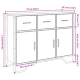 Sideboard 97X32.5X74.5 Cm Engineered Wood