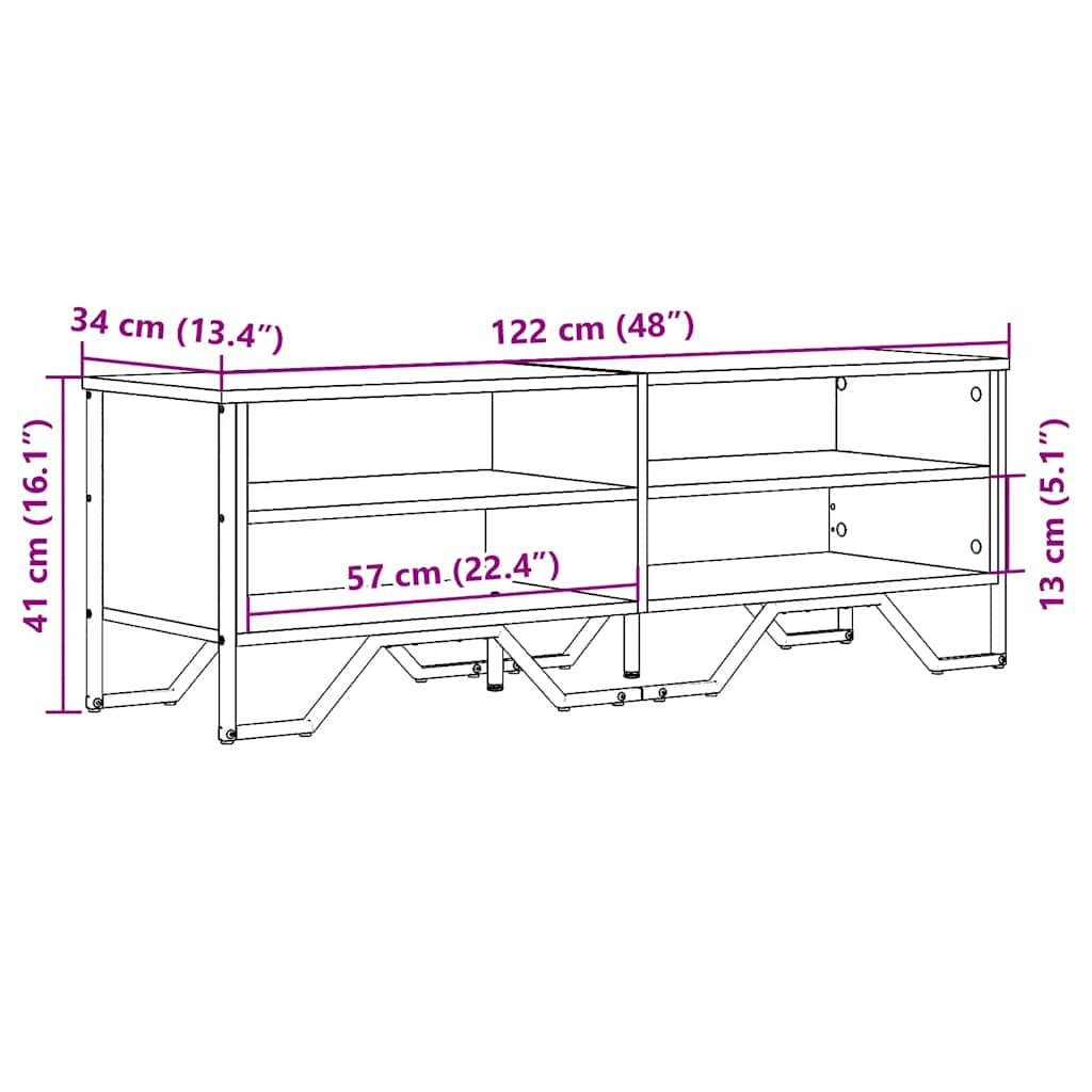 Tv Cabinet 122X34X41 Cm Engineered Wood